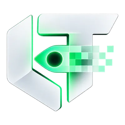 The Latet mark, an L and a T around an eye whose gaze breaks into pixels